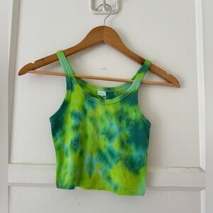 COLSIE: Tie-dye green cropped tank — Great condition; never been worn